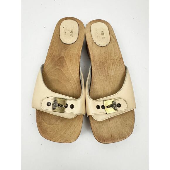 RE/DONE DR. SCHOLL'S IVORY LEATHER CLOGS - Picture 5 of 6